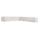 Bliss White/Cream 5-Piece Fabric Sectional - Ornate Home