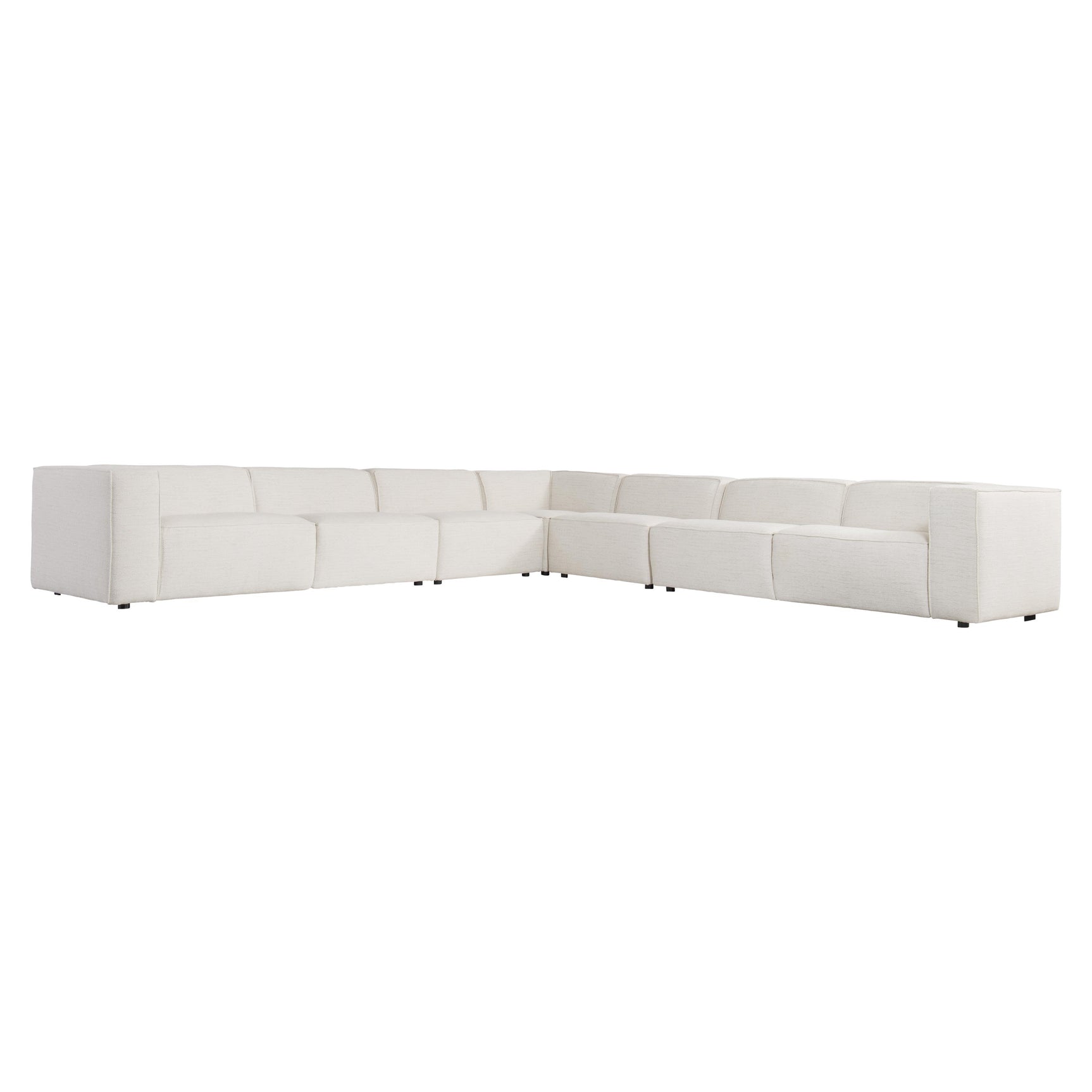 Bliss White/Cream 5-Piece Fabric Sectional - Ornate Home