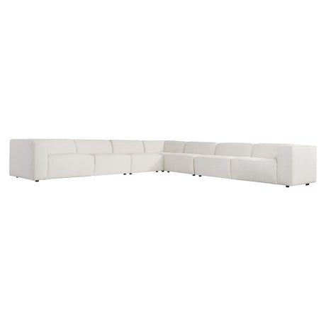 Bliss White/Cream 5-Piece Fabric Sectional - Ornate Home