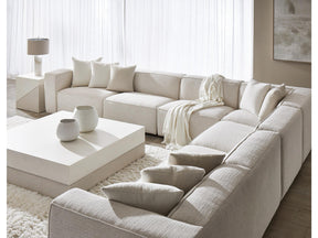 Bliss White/Cream 5-Piece Fabric Sectional - Ornate Home