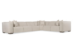 Bliss White/Cream 6-Piece Fabric Power Motion Sectional - Ornate Home