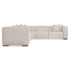 Bliss White/Cream 6-Piece Fabric Power Motion Sectional - Ornate Home
