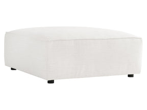 Bliss White/Cream Fabric Ottoman - Ornate Home