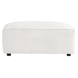 Bliss White/Cream Fabric Ottoman - Ornate Home