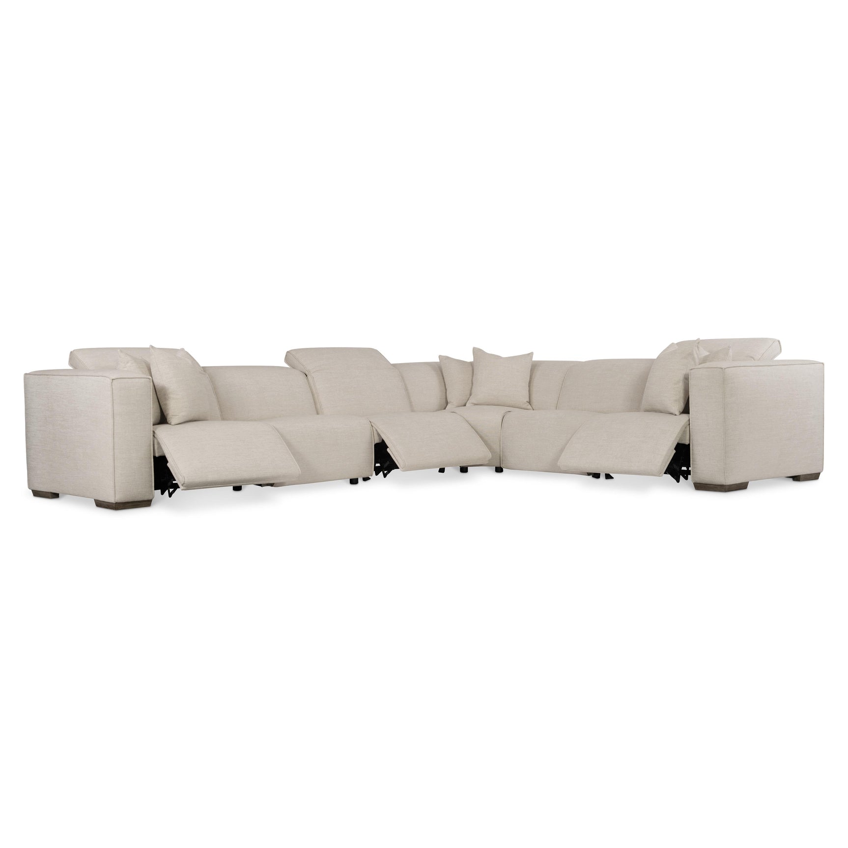 Bliss White/Cream Fabric Power Motion Sectional - Ornate Home