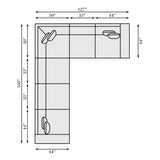 Bliss White/Cream Fabric Power Motion Sectional - Ornate Home