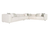Bliss White/Cream Fabric Sectional (4 Pieces) - Ornate Home