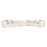 Bliss White/Cream Fabric Sectional (4 Pieces) - Ornate Home