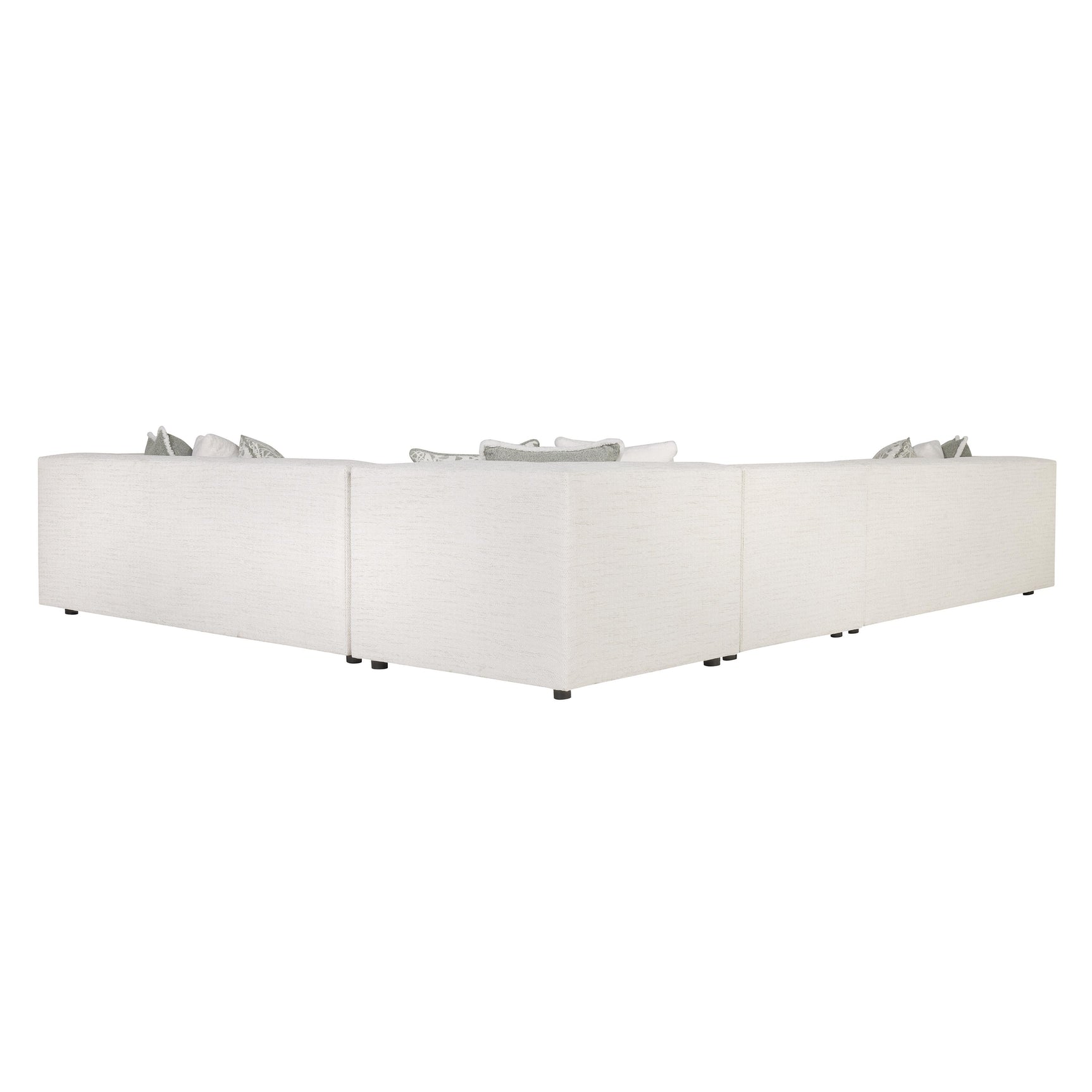 Bliss White/Cream Fabric Sectional (4 Pieces) - Ornate Home