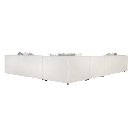 Bliss White/Cream Fabric Sectional (4 Pieces) - Ornate Home