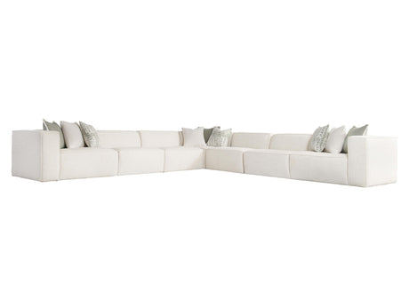 Bliss White/Cream Fabric Sectional - Ornate Home
