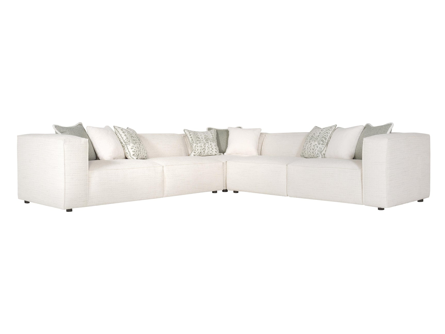 Bliss White/Cream Fabric Sectional - Ornate Home
