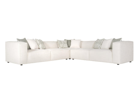 Bliss White/Cream Fabric Sectional - Ornate Home