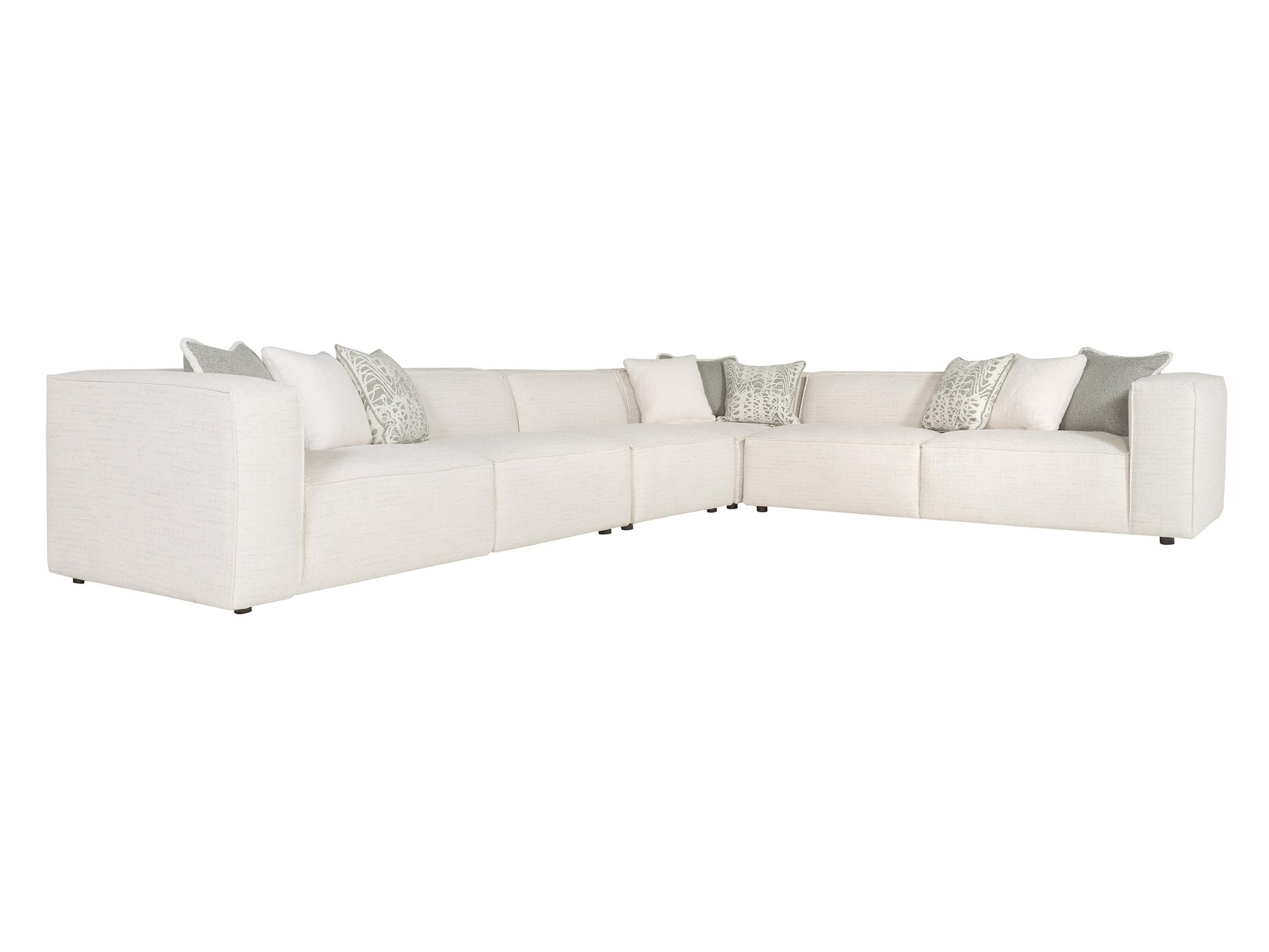 Bliss White/Cream Fabric Sectional - Ornate Home