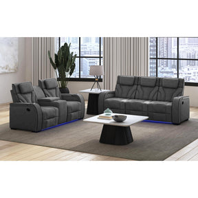 Blitz Simba Slate/Black Welt 2-Piece Living Room Set - Ornate Home