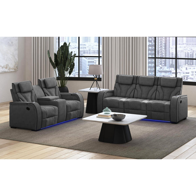 Blitz Simba Slate/Black Welt 2-Piece Living Room Set - Ornate Home