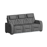 Blitz Simba Slate/Black Welt Motion Sofa with DDT, Reading Light, Wireless Charger and LED - Ornate Home