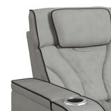 Blitz Simba Taupe/Black Welt Motion Loveseat with Console, and LED - Ornate Home