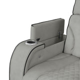 Blitz Simba Taupe/Black Welt Motion Loveseat with Console, and LED - Ornate Home