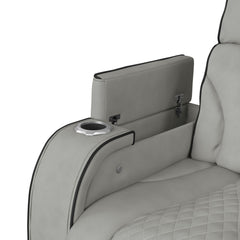 Blitz Simba Taupe/Black Welt Motion Loveseat with Console, and LED - Ornate Home