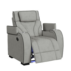 Blitz Simba Taupe/Black Welt Motion Recliner with LED - Ornate Home