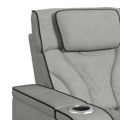 Blitz Simba Taupe/Black Welt Motion Recliner with LED - Ornate Home