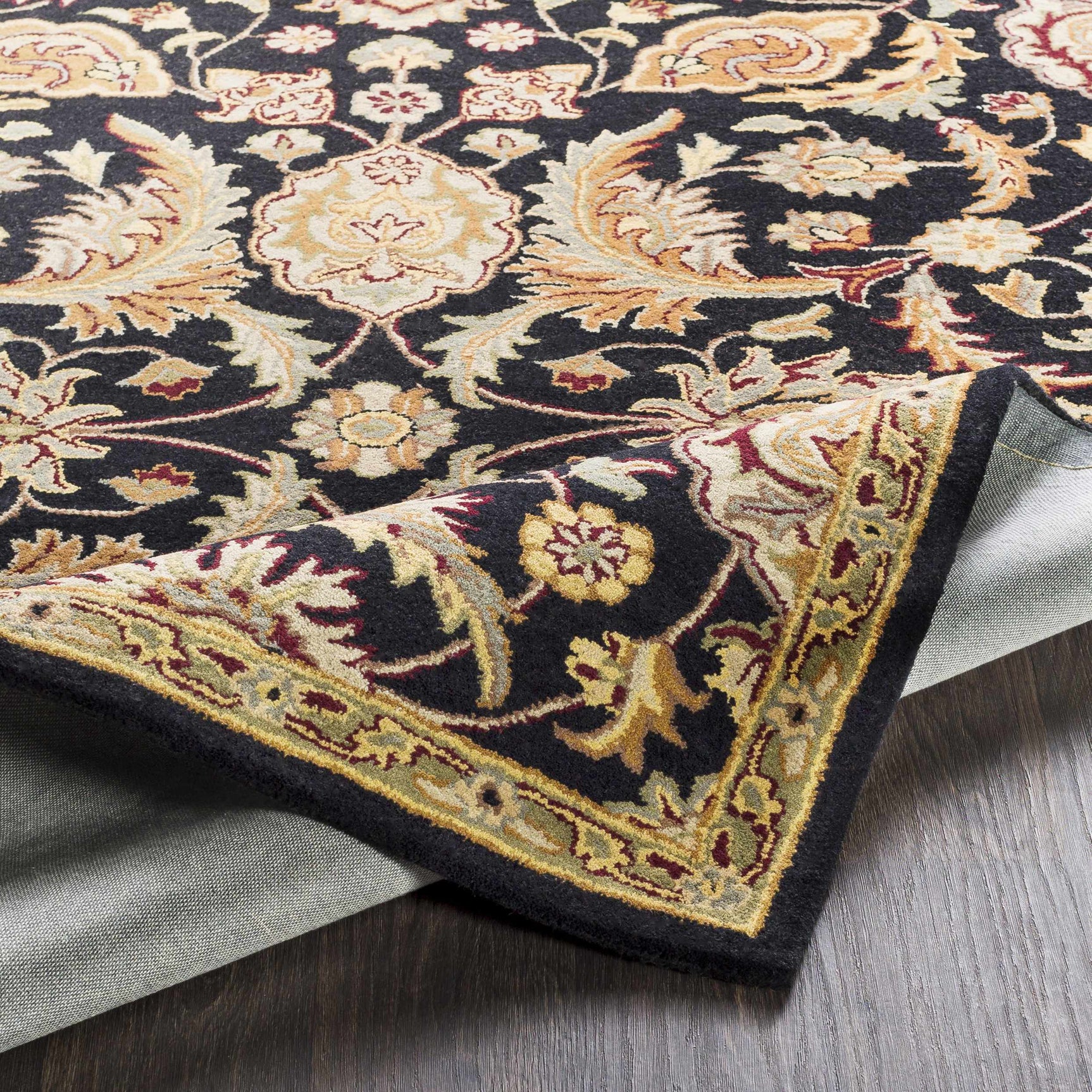 Blomkest Black&Yellow Traditional Wool Carpet - Ornate Home