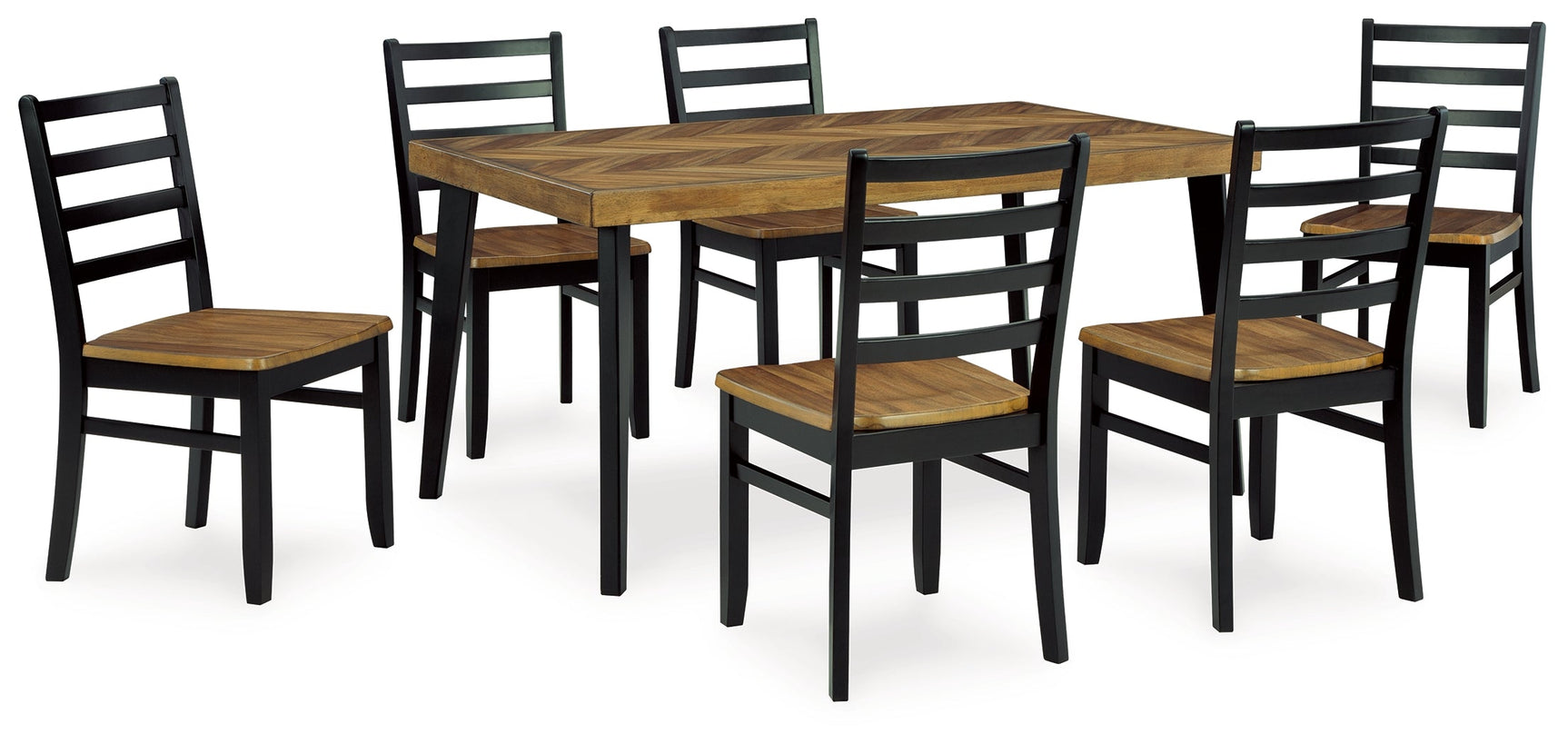 Blondon Brown & Black Dining Room Set (Set of 7) (Online Special Price) - Ornate Home