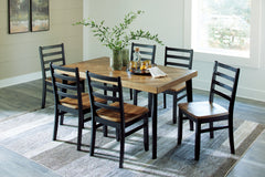 Blondon Brown & Black Dining Room Set (Set of 7) - Ornate Home