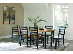 Blondon Brown & Black Dining Room Set (Set of 7) - Ornate Home