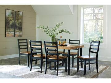 Blondon Brown & Black Dining Room Set (Set of 7) - Ornate Home