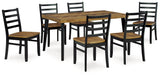 Blondon Brown & Black Dining Room Set (Set of 7) - Ornate Home