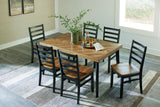 Blondon Brown & Black Dining Room Set (Set of 7) - Ornate Home