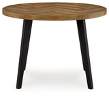 Blondon Brown & Black Round Dining Room Set (Set of 5) - Ornate Home