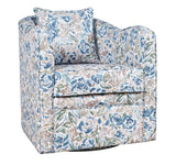 Bloom Blue Swivel Accent Chair - Ornate Home