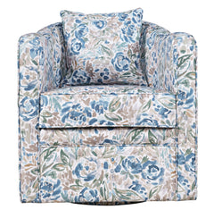 Bloom Blue Swivel Accent Chair - Ornate Home