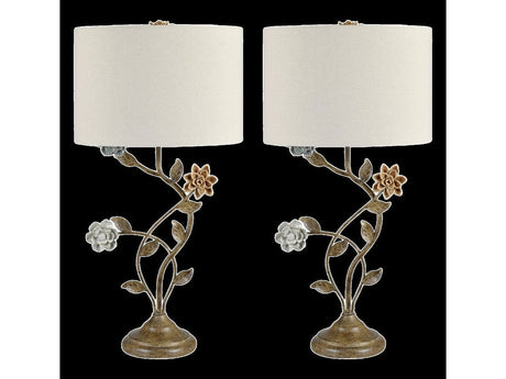 Bloom Natural/Brass Table Lamp (Set of 2) - Ornate Home
