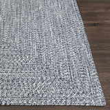 Blue Braided Faux Jute Outdoor Rug - Ornate Home