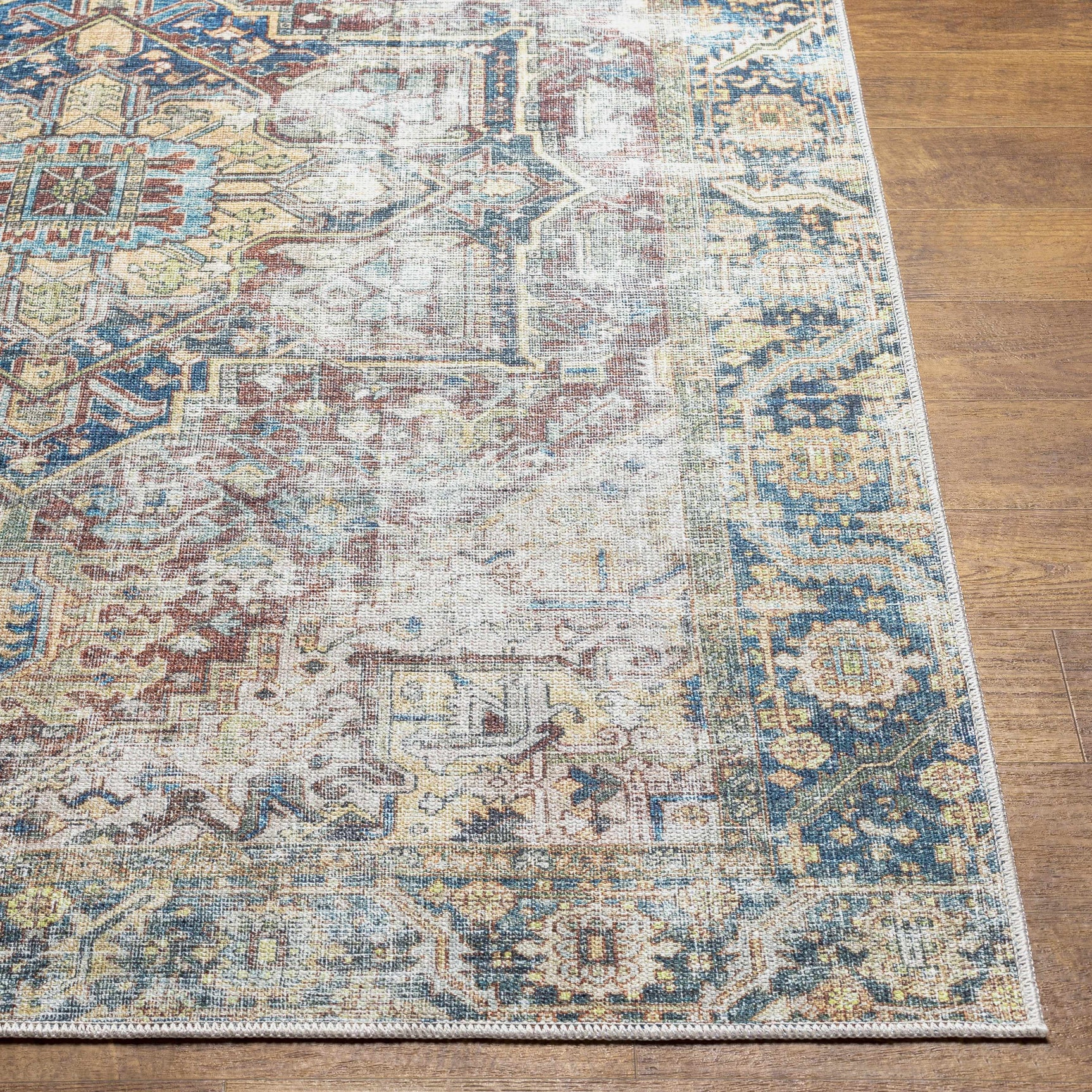 Blue Catigpian Distressed Washable Area Rug - Clearance - Ornate Home