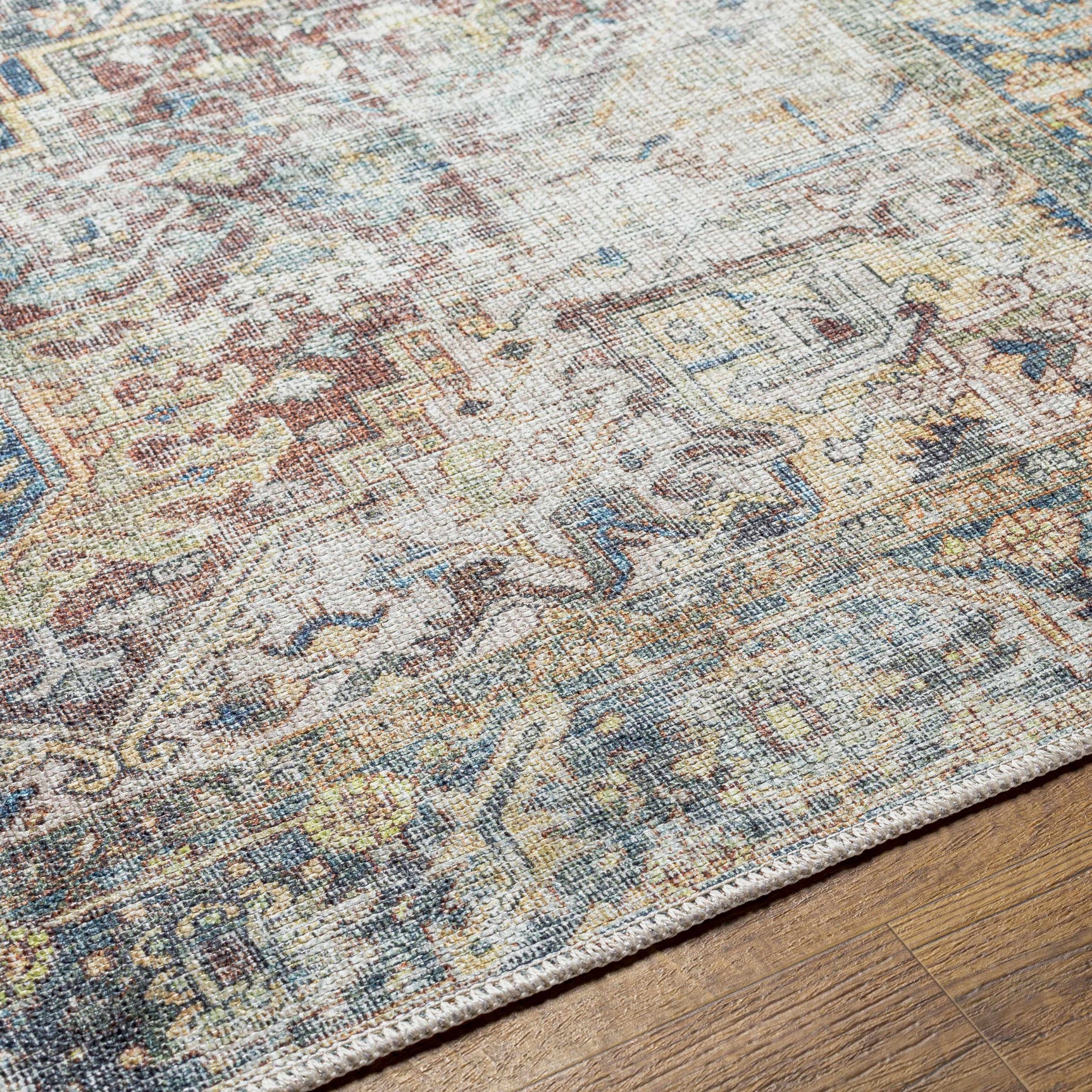 Blue Catigpian Distressed Washable Area Rug - Clearance - Ornate Home