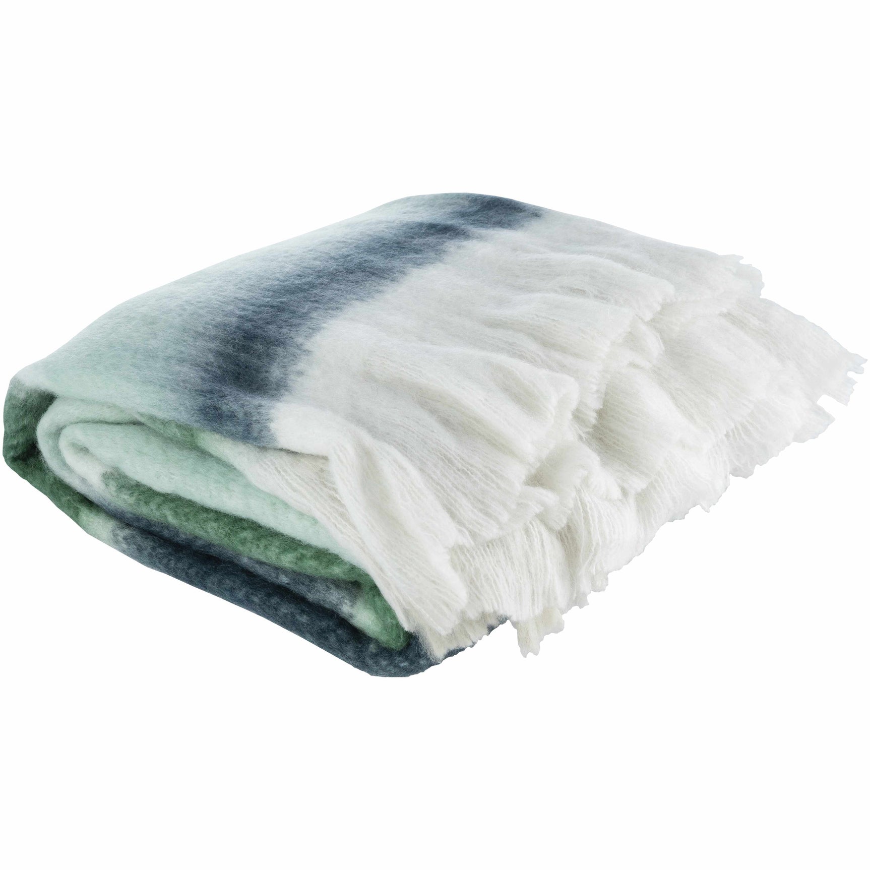 Blue Green White Fleece Throw Blanket - Ornate Home