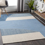 Blue Hanwood Wool Blend Braided Area Rug - Clearance - Ornate Home
