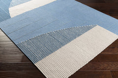Blue Hanwood Wool Blend Braided Area Rug - Clearance - Ornate Home