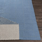 Blue Hanwood Wool Blend Braided Area Rug - Clearance - Ornate Home