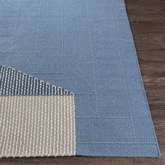 Blue Hanwood Wool Blend Braided Area Rug - Clearance - Ornate Home