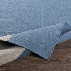 Blue Hanwood Wool Blend Braided Area Rug - Clearance - Ornate Home