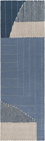 Blue Hanwood Wool Blend Braided Area Rug - Clearance - Ornate Home