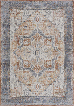 Blue Orange Hera Washable area rug - Clearance - Ornate Home