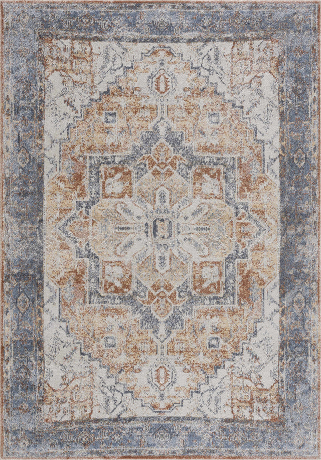 Blue Orange Hera Washable area rug - Clearance - Ornate Home
