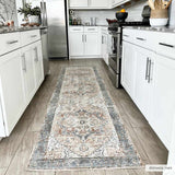 Blue Orange Hera Washable area rug - Clearance - Ornate Home
